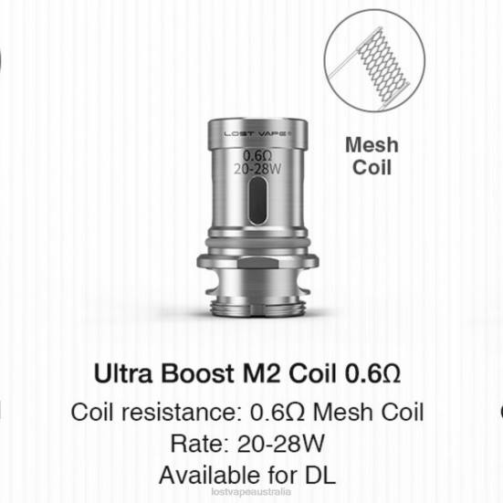 Lost Vape Ultra Boost Coils (5-Pack) M2 V2 0.6ohm - Lost Vape pods near me B86J347