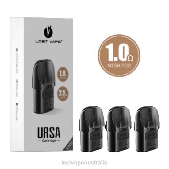Lost Vape URSA Replacement Pods | 2.5mL (3-Pack) Black 1.ohm - Lost Vape near me B86J124
